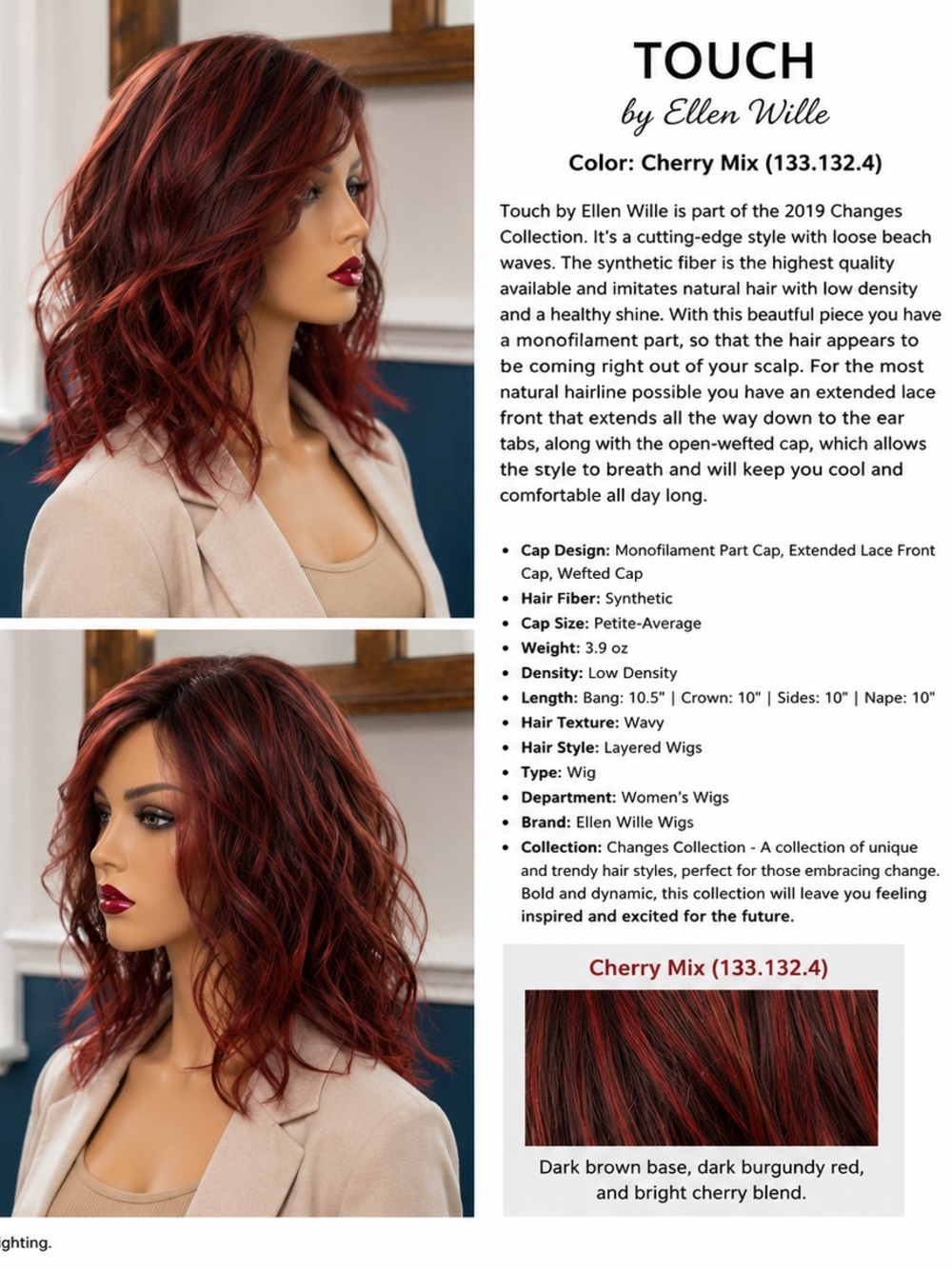 Touch PETITE -AVERAGE by Ellen Eille in Cherry Mix 133.132.4